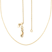Cable Chain Adjustable Necklace in 14K Yellow Gold Over Sterling Silver 2.60 Grams 24 Inches