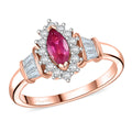 Premium Mozambique Pink Sapphire, White Zircon Halo Ring in 18K Vermeil RG Over Sterling Silver (Size 10.0) 1.10 ctw - Sticky add to cart bar