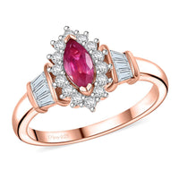 Premium Mozambique Pink Sapphire, White Zircon Halo Ring in 18K Vermeil RG Over Sterling Silver (Size 10.0) 1.10 ctw