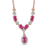 D'Joy Premium Mozambique Pink Sapphire and White Zircon 1.55 ctw Floral Cascade Necklace in 18K Vermeil Rose Gold Over Sterling Silver 18 Inches