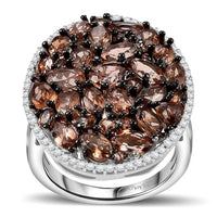 Jenipapo Andalusite, White Zircon Ring in Rhodium Over Sterling Silver (Size 10.0) 5.50 ctw