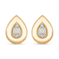 Clarte Gatsby Collection Moissanite Pear Stud Earrings in Vermeil YG Over Sterling Silver 0.40 ctw