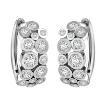 Moissanite 2.00 ctw Hoop Earrings in Rhodium Over Sterling Silver
