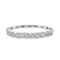 TLV Moissanite Bangle Bracelet in Rhodium Over Sterling Silver (7.25 In) 4.00 ctw - Sticky add to cart bar