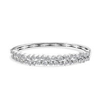 TLV Moissanite Bangle Bracelet in Rhodium Over Sterling Silver (7.25 In) 4.00 ctw