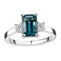 Certified & Appraised Rhapsody 950 Platinum AAAA Pirineu Lagoon Tourmaline, Diamond (E-F, VS2) (0.20 cts) Ring (Size 7.0) (5.65 g) 2.35 ctw