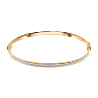 14K Yellow Gold Over Sterling Silver Bangle Bracelet (7.00 In) 4.70 Grams