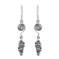 D'Joy Artisan Crafted Marvelous Meteorite Dangle Earrings in Sterling Silver