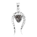 Artisan Crafted Rough Cut Marvelous Meteorite Comet Pendant in Black Oxidized Sterling Silver - Sticky add to cart bar