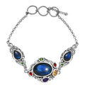 Karis Malagasy Labradorite and Multi Gemstone 19.35 ctw Celestial Garden Bracelet in Platinum Bon (7.25 In) - Sticky add to cart bar