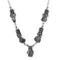 D'Joy Artisan Crafted Rough Cut Marvelous Meteorite Floral Necklace in Black Oxidized Sterling Silver 18-20 Inches - Sticky add to cart bar