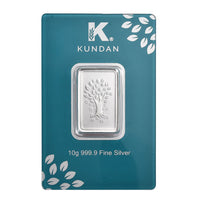 Kundan 999.9 Fine Silver Kalpataru Tree Bar 10 Grams