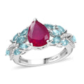 Niassa Ruby (FF), Multi Gemstone Ring in Rhodium Over Sterling Silver (Size 10.0) 2.80 ctw - Sticky add to cart bar