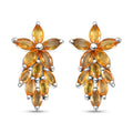 Madagascar Yellow Sapphire 2.85 ctw Golden Petal Cascade Earrings in Rhodium Over Sterling Silver - Sticky add to cart bar