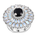 California Black Jade, Multi Gemstone Ring in Rhodium Over Sterling Silver (Size 10.0) 8.30 ctw - Sticky add to cart bar