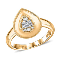 Clarte Gatsby Collection Moissanite Ring in Vermeil YG Over Sterling Silver (Size 10.0) 0.20 ctw