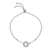 D'Joy Moissanite 0.70 ctw Bolo Bracelet in Rhodium Over Sterling Silver