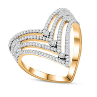 Doorbuster Diamond 0.70 ctw Ring in 14K Yellow Gold Over Sterling Silver (Del. in 7-10 Days)