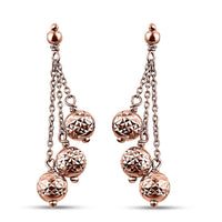 18K Vermeil RG Over Sterling Silver Fancy Earrings (2.10 g)