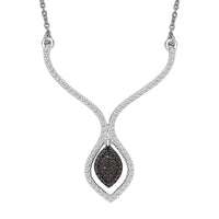 Karis Blue Diamond (IR) Accent Necklace (18 Inches) in Platinum Bond and Stainless Steel