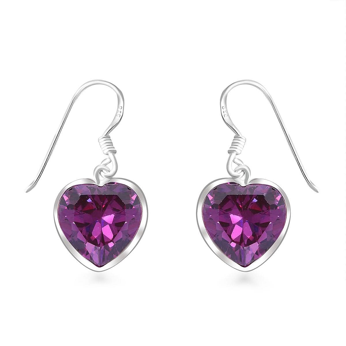 Simulated Purple Diamond 18.50 ctw Earrings in Sterling Silver