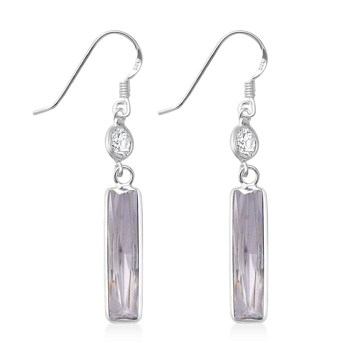 Simulated White Diamond 12.00 ctw Earrings in Sterling Silver
