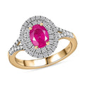 Luxoro 10K Rose Gold Premium Mozambique Pink Sapphire, Diamond (G-H, I2) (0.35 cts) Ring (Size 10.0) 1.35 ctw - Sticky add to cart bar
