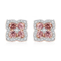Tanzanian Blush Garnet and White Zircon 1.15 ctw Petal Sparkle Earrings in 18K Vermeil Rose Gold Over Sterling Silver - Sticky add to cart bar