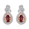 D'Joy Tanzanian Blush Garnet and White Zircon 1.40 ctw Tear Drop Earrings in 18K Vermeil Rose Gold Over Sterling Silver - Sticky add to cart bar