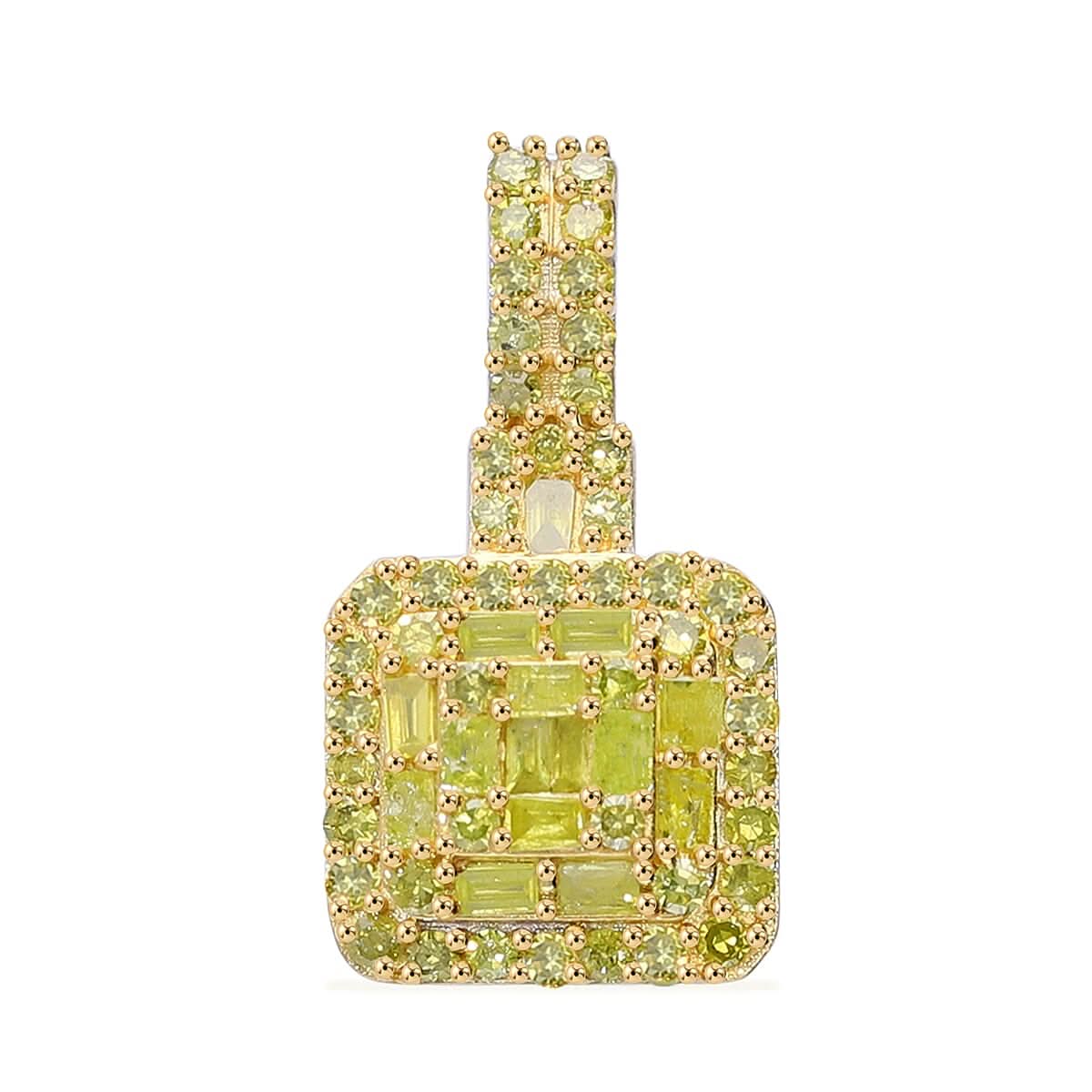 Doorbuster Yellow Diamond (IR) Pendant in Platinum Over Sterling Silver 0.33 ctw