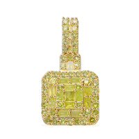Doorbuster Yellow Diamond (IR) Pendant in Platinum Over Sterling Silver 0.33 ctw
