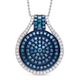Doorbuster Blue Diamond (IR), White Diamond Pendant in Platinum Over Sterling Silver 1.00 ctw - Sticky add to cart bar