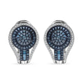 Diamond Radiant Orbit Earrings in Platinum Over Sterling Silver - Sticky add to cart bar