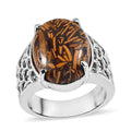 Script Stone Solitaire Ring in Stainless Steel (Size 10.0) 9.35 ctw - Sticky add to cart bar