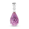 Simulated Pink Diamond Drop Pendant in Sterling Silver 4.40 ctw - Sticky add to cart bar