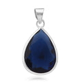 Simulated Blue Diamond Pendant in Sterling Silver - Sticky add to cart bar