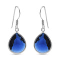 Simulated Blue Diamond Drop Earrings in Sterling Silver 12.00 ctw - Sticky add to cart bar