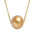 Certified & Appraised Luxoro AAAA South Sea Golden Cultured Pearl Necklace in 14K Yellow Gold 18-20 Inches - Sticky add to cart bar