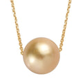 Certified & Appraised Luxoro AAAA South Sea Golden Cultured Pearl Necklace in 14K Yellow Gold - Sticky add to cart bar