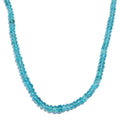 Certified & Appraised Luxoro AAA Betroka Blue Apatite 92.00 ctw Beaded Graduated Necklace in 14K Yellow Gold 18-20 Inches - Sticky add to cart bar