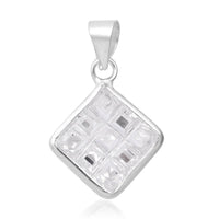 Simulated Diamond Pendant in Sterling Silver 9.35 ctw