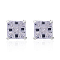 Simulated Diamond Earrings in Sterling Silver 8.15 ctw