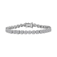 Doorbuster White Diamond 4.00 ctw Bracelet in Rhodium Over Sterling Silv (7.25 In)