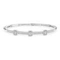 Doorbuster White Diamond 1.00 ctw Bangle Bracelet in Rhodium Over Sterling Silver (7.25 In) - Sticky add to cart bar