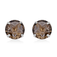Champagne Cubic Zirconia Earring Sterling Silver 6.20 ctw