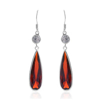 Red Cubic Zirconia Earring Sterling Silver 17.20 ctw