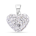 White Austrian Crystal Heart Pendant in Sterling Silver - Sticky add to cart bar