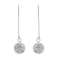 White Aurtrian Crystal Earrings in Sterling Silver
