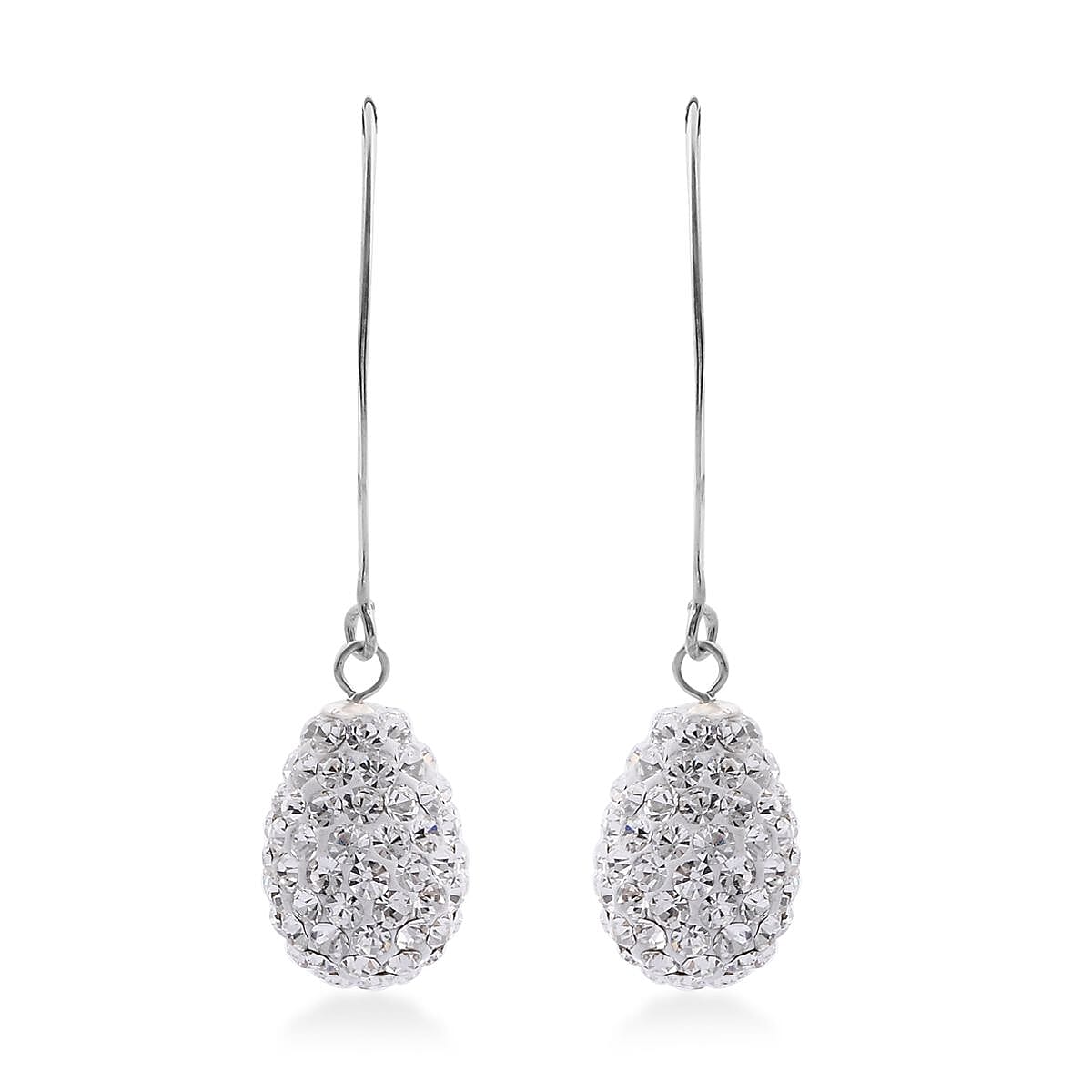 Austrian Crystal Crushed Ice Earrings in Sterling Silver