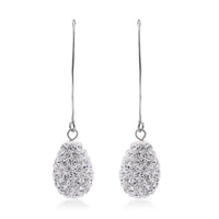 Austrian Crystal Crushed Ice Earrings in Sterling Silver